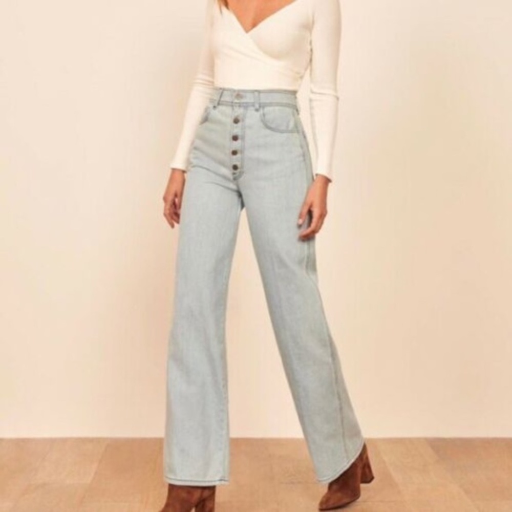 Reformation Wide Leg High Waisted Denim